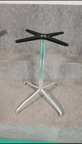 Black Aluminum Four Leg Rotating Swivel Table Leg Table Base